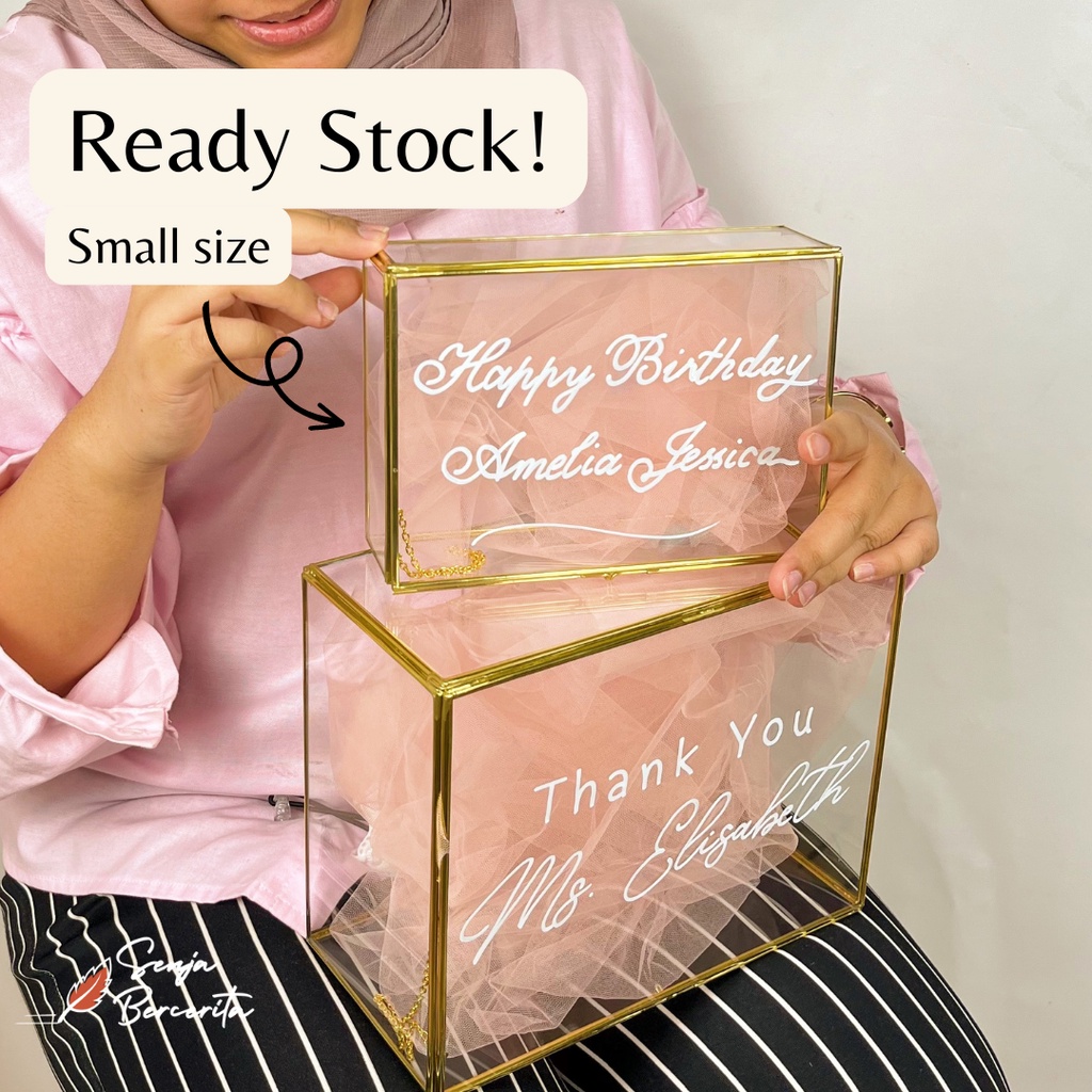

PERSONALIZED BOX /GLASS BOX CALLIGRAPHY / KADO ULANG TAHUN / KOTAK KADO / KALIGRAFI / CUSTOM BOX