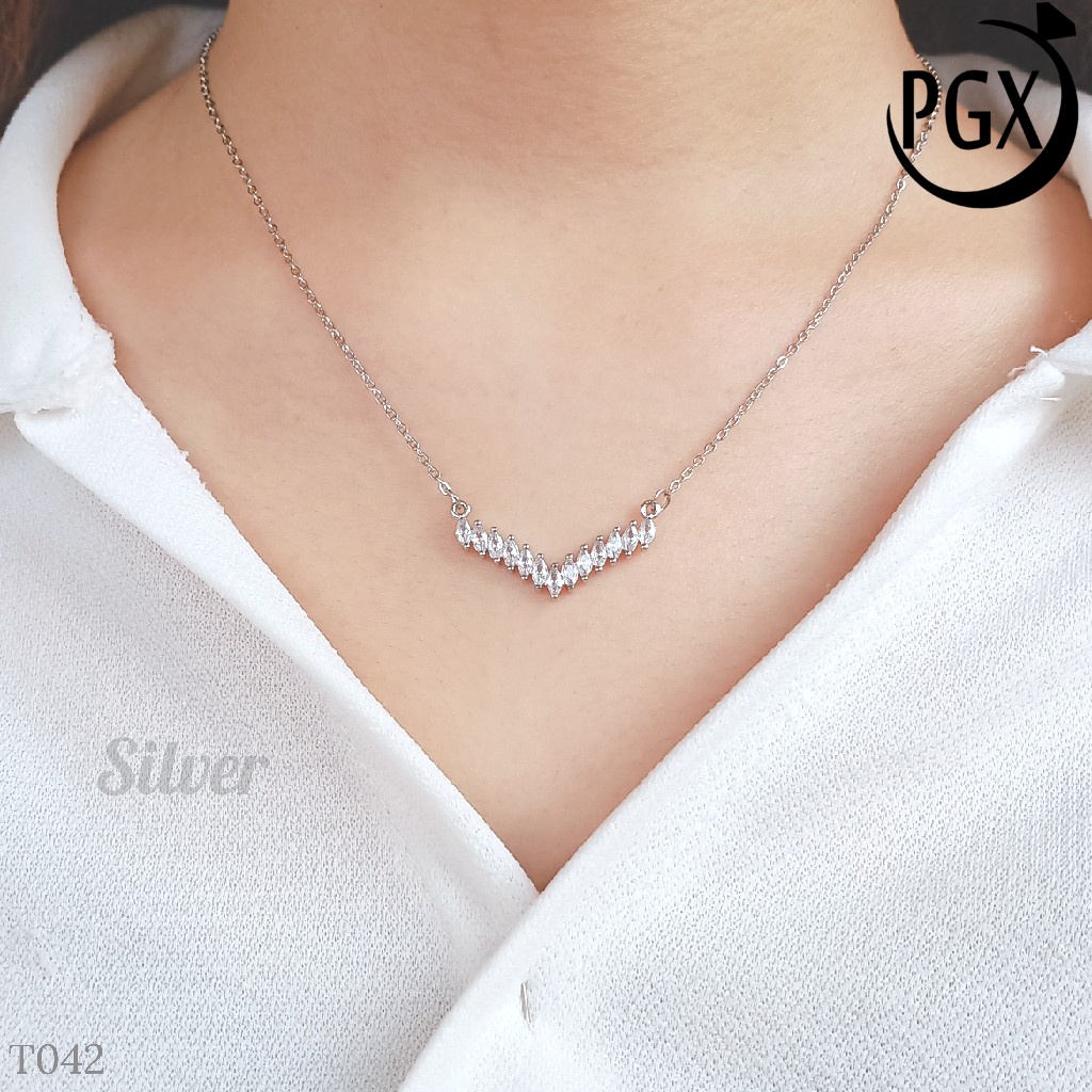 PGX Kalung Fuji Titanium Anti Karat Aksesoris Wanita T051