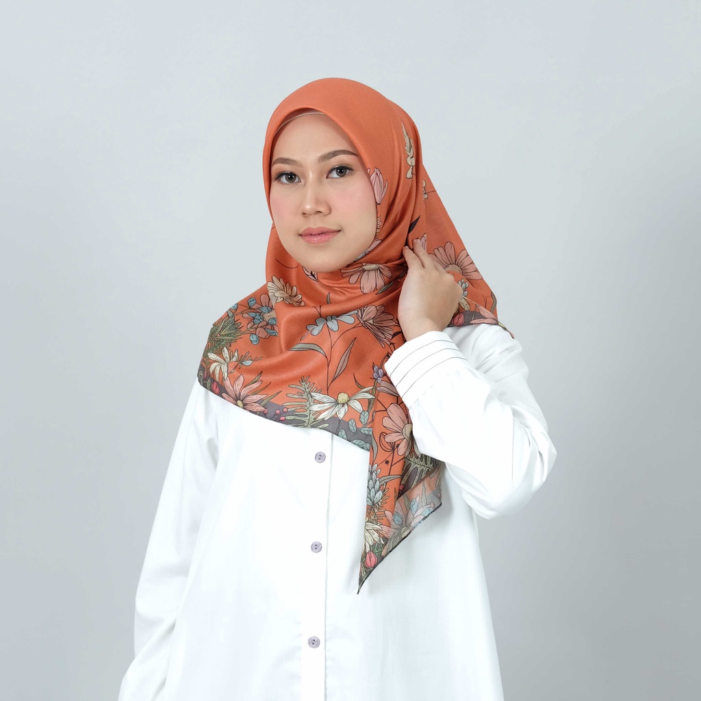 HIJAB DEENAY AZRINA ORANGE ORIGINAL TERBARU VOAL ULTRAFINE GLOSSY