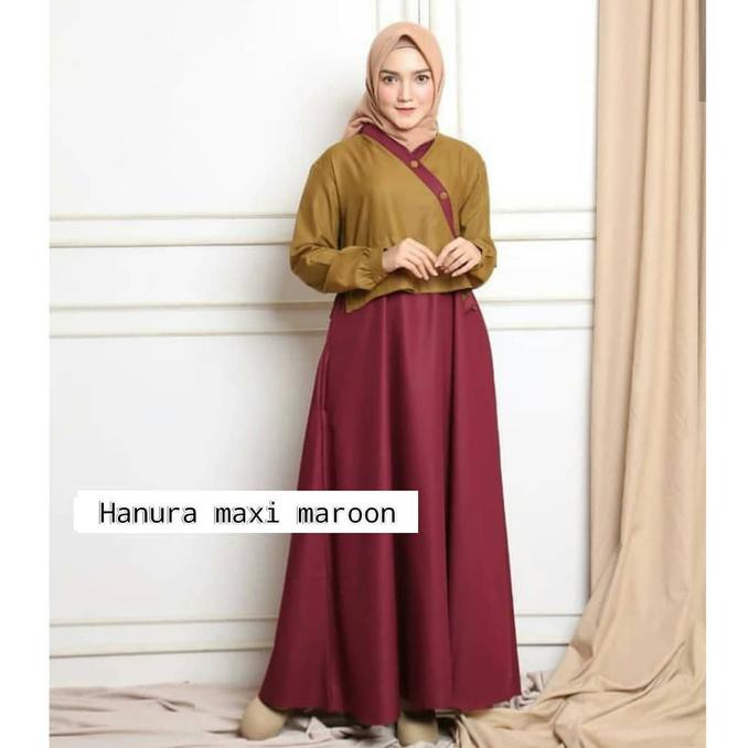 Nurani Hijab Hanura Maxi | Gamis | Baju Gamis Wanita | Gamis Remaja Kekinian Sale