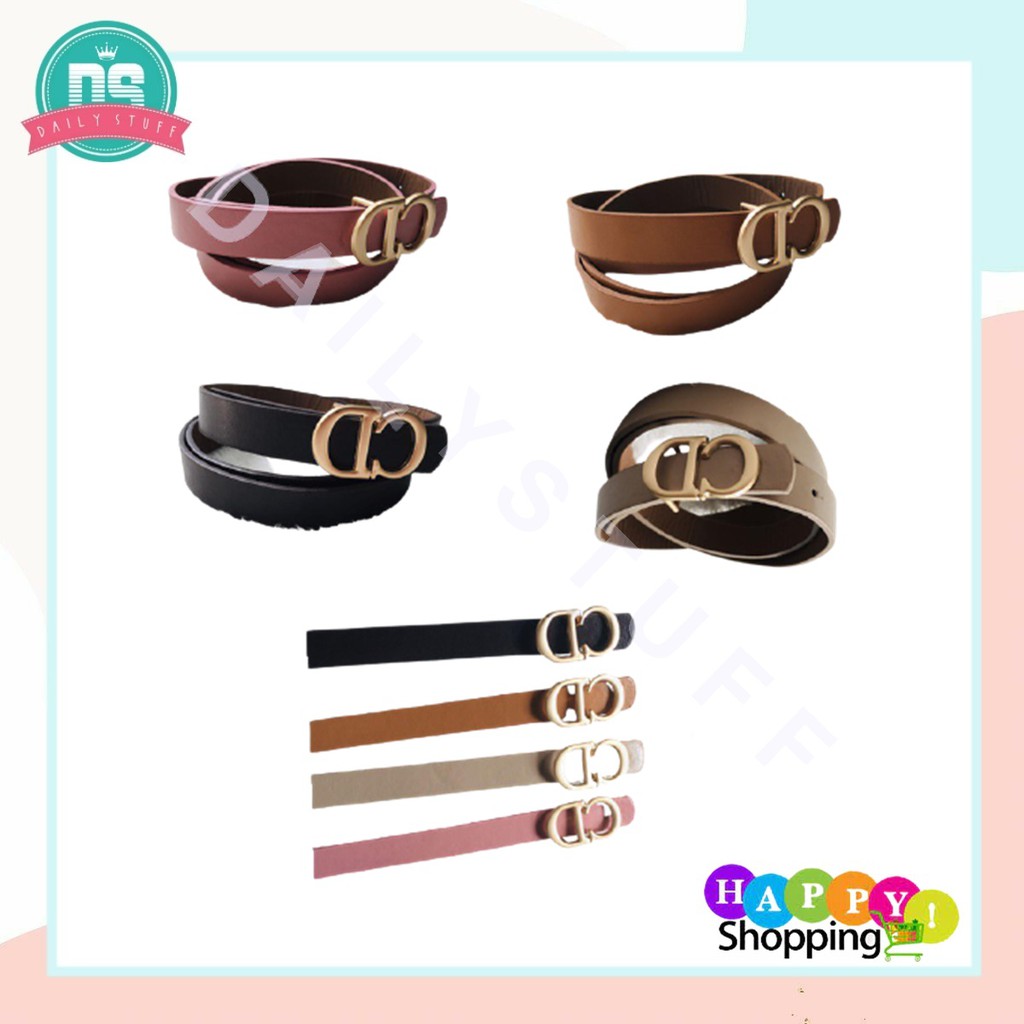 DS Ikat Pinggang Belt Thin Tali Pinggang Wanita Fashion Sabuk Kulit Import Murah