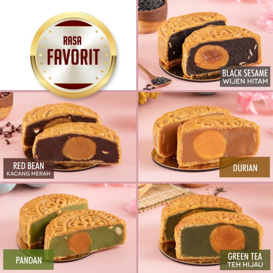 Mooncake Moon Cake / Kue Bulan Vegetarian Ang Huat isi 4 / Box - Black Sesame