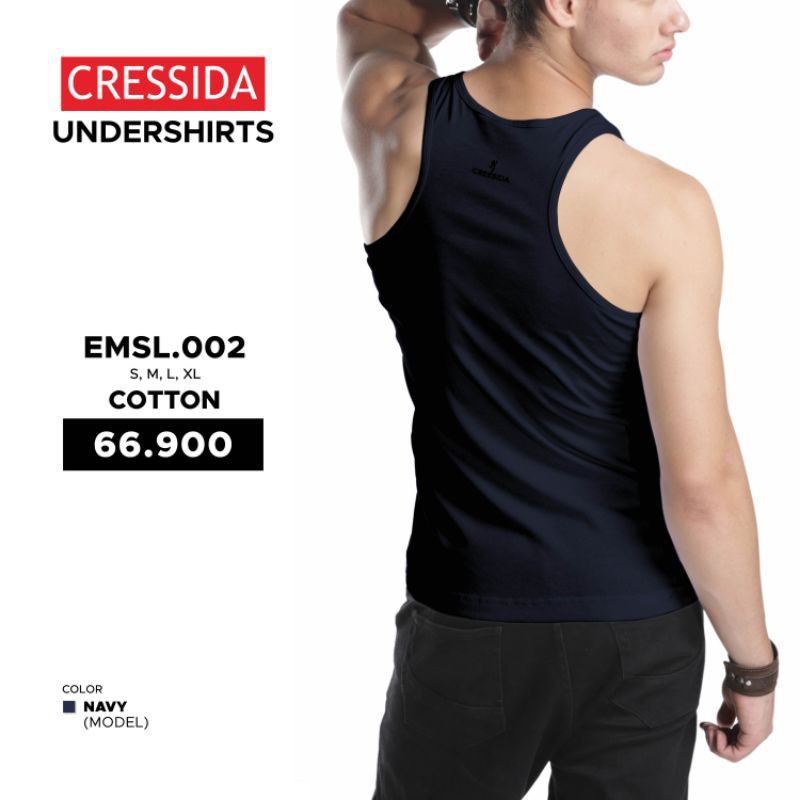 gof CRESSIDA SINGLET PRIA  EMSL.002 / CMUS.002  cressida kaos dalam pria cressida 100% original