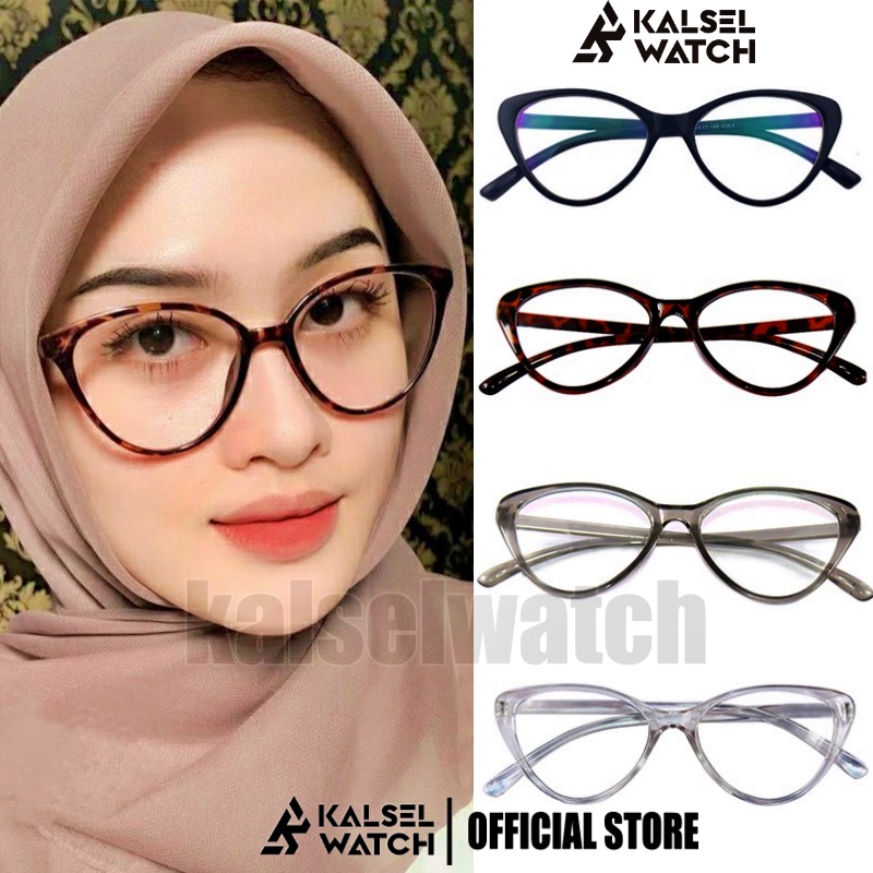 Jual Cod Kacamata Frame Anti Radiasi Metal Gaya Cat Eye Horn Untuk