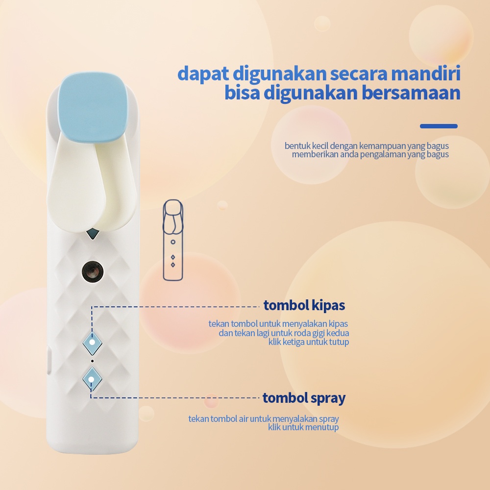 MINI Nano Spray 2 in 1 Kipas Angin Portable USB Mini Fan Hydrating Multifungsi