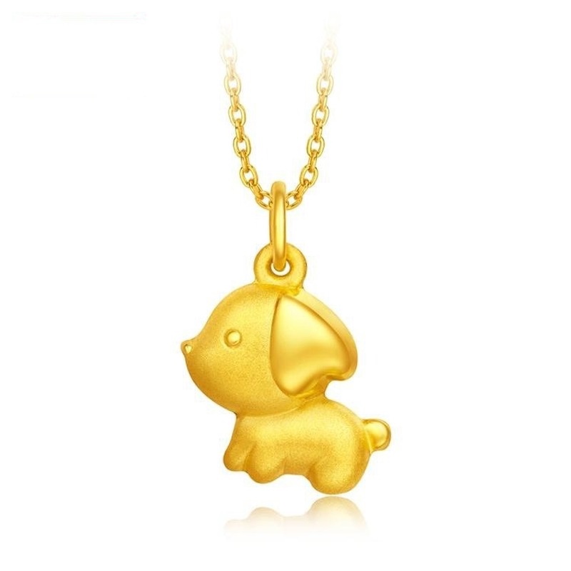 [Ready Stock]Cute Fashion Gold Plated Cartoon Dog Pendant Necklace