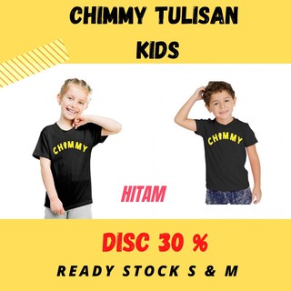 Jual BAJU KATUN KAOS ANAK CHIMMY TULISAN x BT21 HITAM KIDS S & M | KAOS