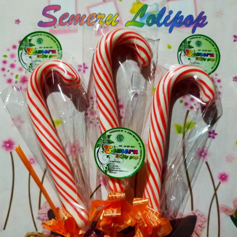 

Merah Putih Permen Lolipop Tongkat Natal @40 gram