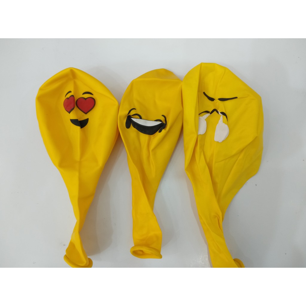 Balon Latex EMOJI kuning (harga 1 pak)