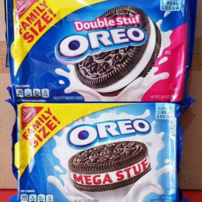 

TERLARIS OREO IMPORT MEGA STUFF OREO COOKIES KEMASAN BESAR ORIGINAL USA 500GR - DOUBLE STUFF