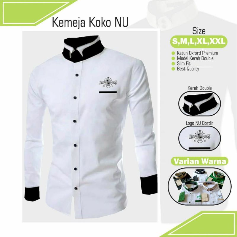 Kemeja Koko NU Kerah Dobel Dewasa// koko NU terbaru//koko NU terlaris