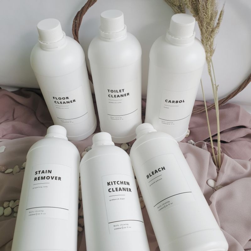 BOTOL REFILL PUTIH AESTHETIC BOTOL PEMBERSIH LANTAI 1000ML BOTOL PEMBERSIH TOILET BOTOL PEMBERSIH DA