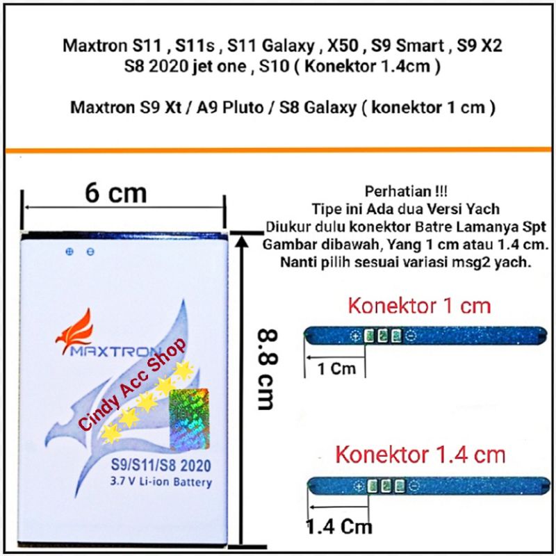 Baterai Batre Maxtron S11 X50 S11s S11 Galaxy S9 Smart S9 X2 S8 2020 Jet One S10 Original Battery