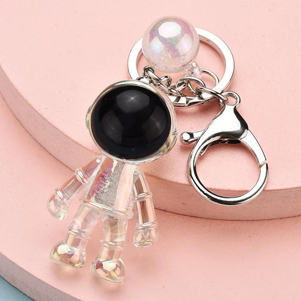 Lanfy Gantungan Kunci Hadiah Fashion Spaceman Key Chain Astronot Transparan Tempat Kunci