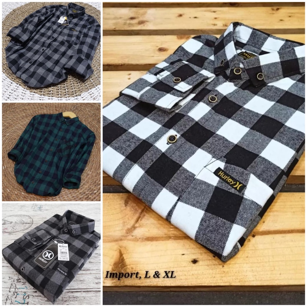 BISA COD kemeja flanel premium lengan panjang