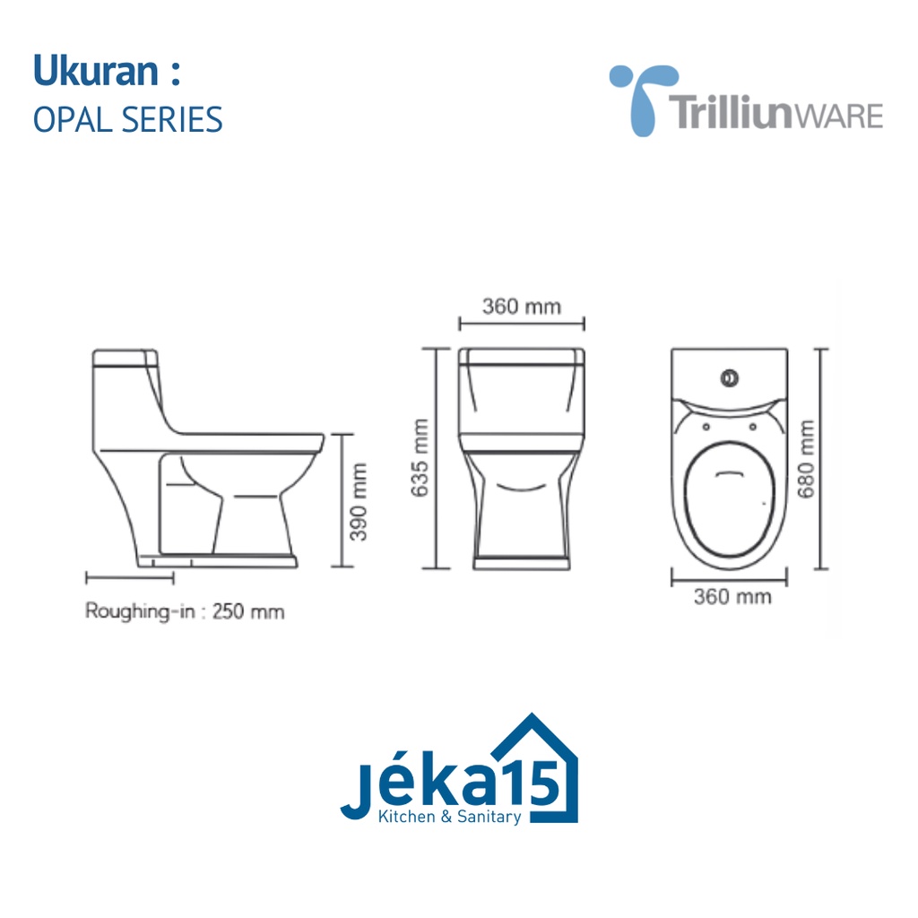 TRILLIUNWARE OPAL PAKET KOMPLIT CLOSET DUDUK + JET WASHER