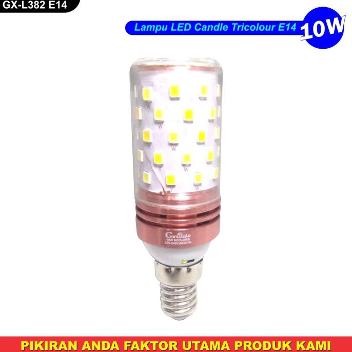Update Lampu Led Candle Tricolour E14 10W L382 Hemat