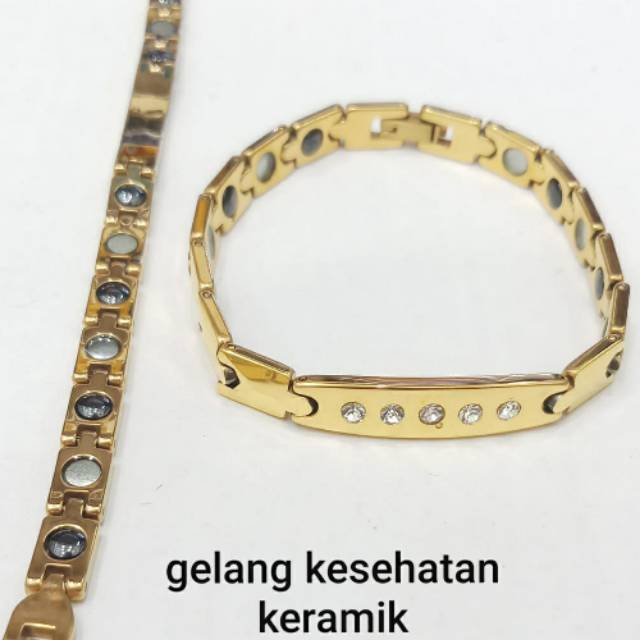 GELANG KERAMIK CEWEK WARNA EMAS BANYAK MODEL