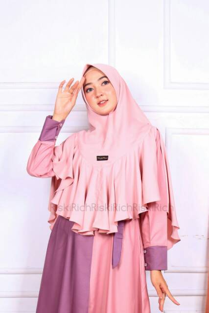 Riskirich ATHIRAH Khimar Instant Syari Premium Flowly