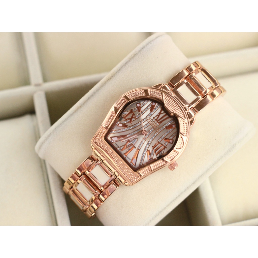 JAM TANGAN WANITA AIGNER I90 TALI RANTAI TANGGAL AKTIF PLAT MOTIF DM 3.0CM FREE BOX  || JAM TANGAN FASHION WANITA AIGNER