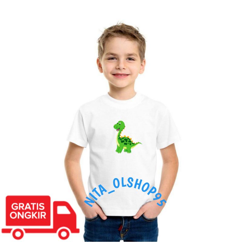 baju anak karakter lucu, baju anak dinosauros kids