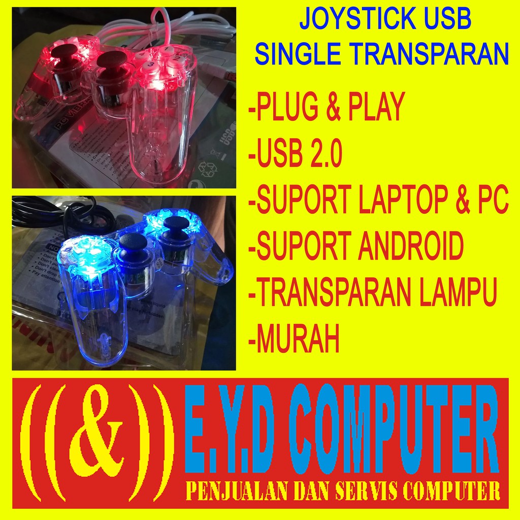 JOY STICK USB PC SINGLE GAMEPED JOISTIK GEMPED GAMEPAD PS3