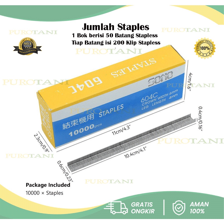 Stapless isi ulang tape tool alat ikat lanjaran Staples refill