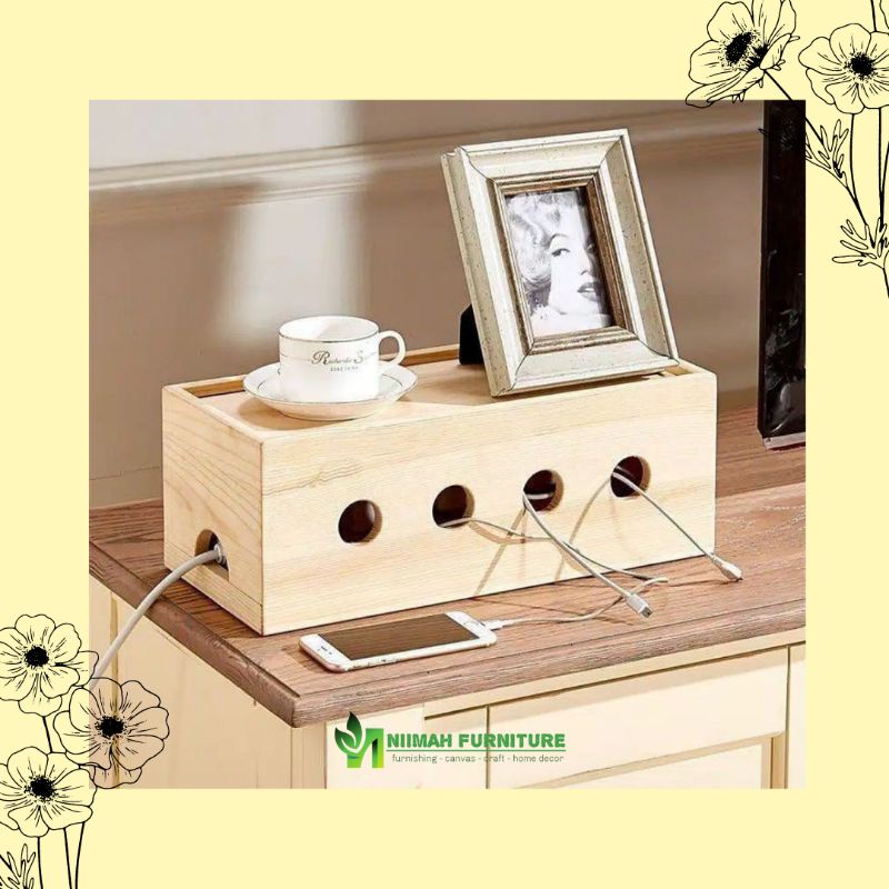 Rak kotak charger / cas hp unik kayu jati belanda