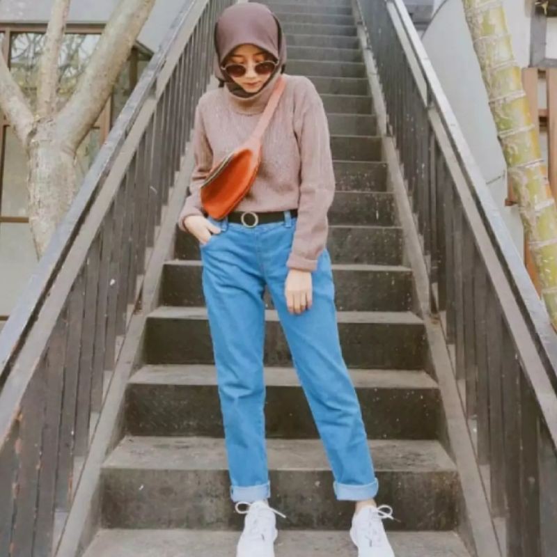 Boyfriend Jeans | Jeans Wanita | Boyfriend | Celana Jeans Boyfriend Plain