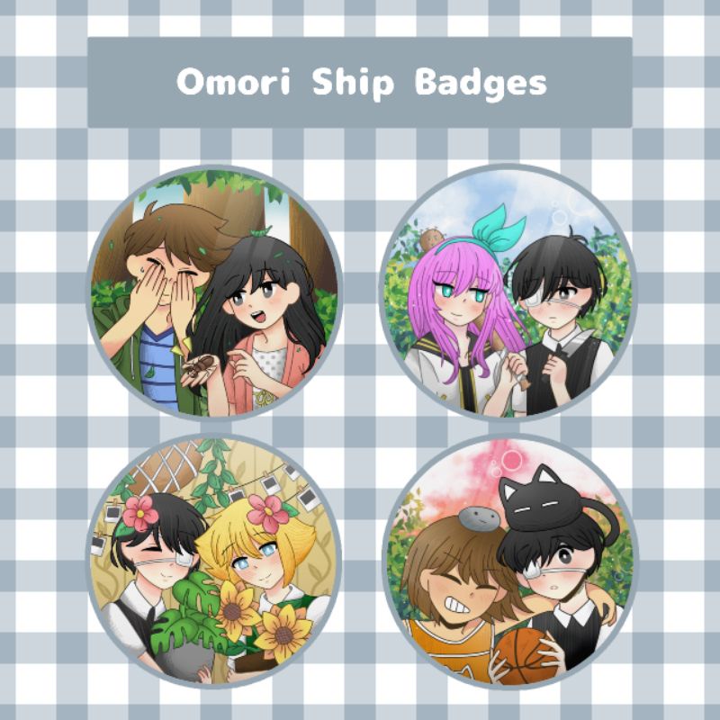 OMORI Holo Ship Pins | basil aubrey kel mari hero sunflower sunburn suntan mario