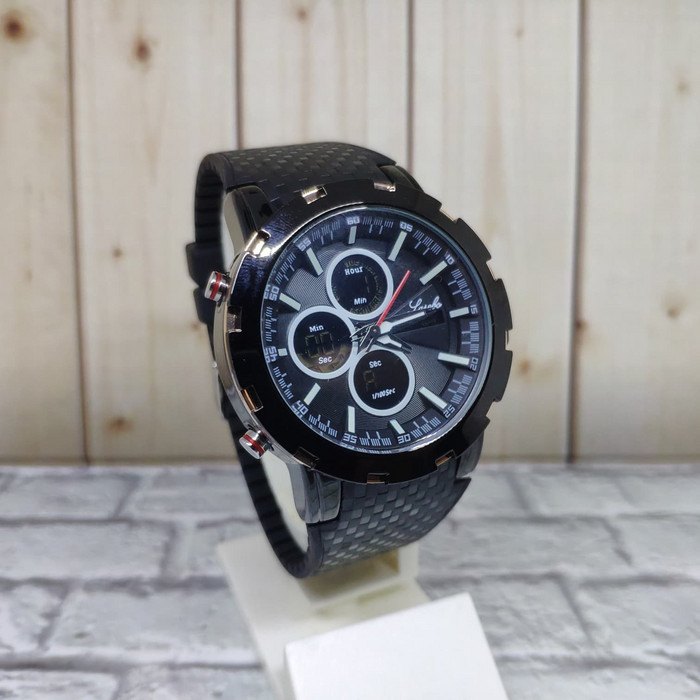 jam tangan pria fashion cowo LASEBO Analog Original Karet Hitam LASEBO Original