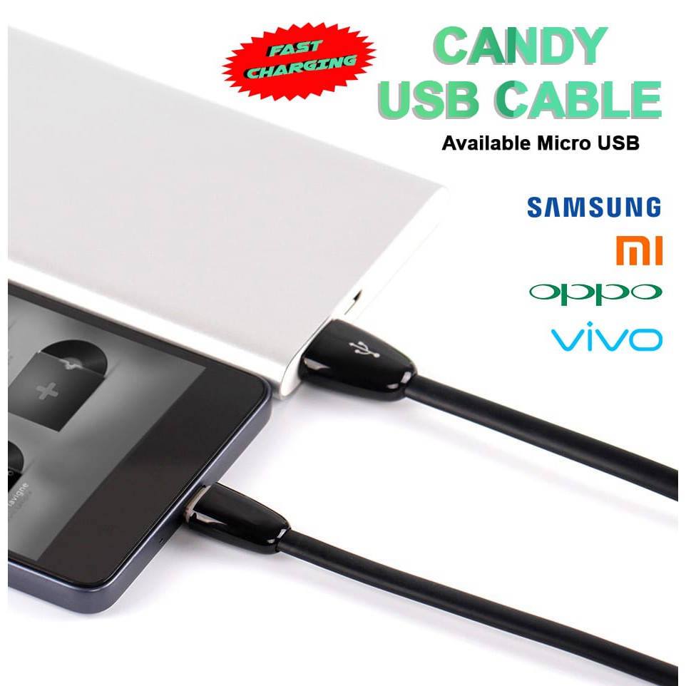 Kabel Data CANDY Micro USB/V8 Fast Charging 2.4Ampere