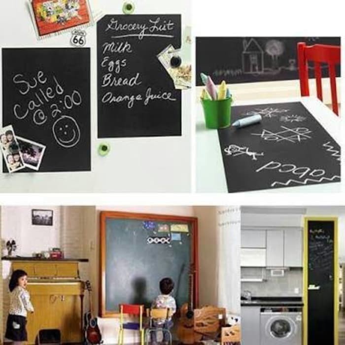 stiker papan tulis / stiker black board kantor rumah 2m x 45cm SPTL-01