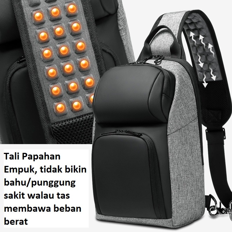 Tas Selempang Pria Tas Bahu Pria Sling Bag Pria Charger USB - CANYON