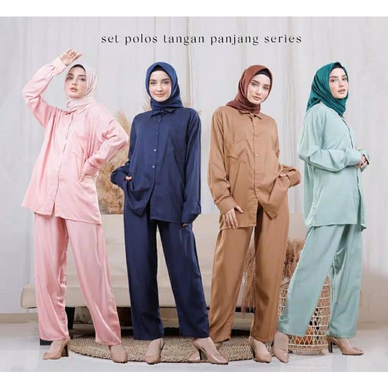 one set rayon polos jumbo// setelan rayon premium terbaru