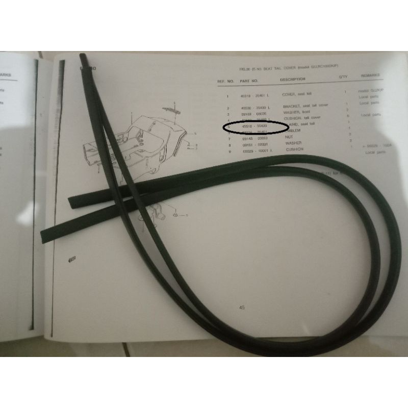 karet list bodi Suzuki rc 80 Suzuki rc 100