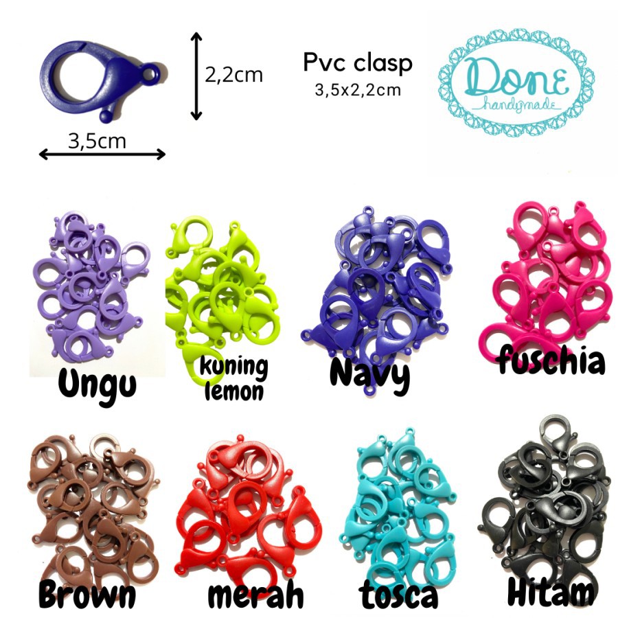 Pvc clasp rainbow kokot udang plastik kaitan masker gantungan kunci