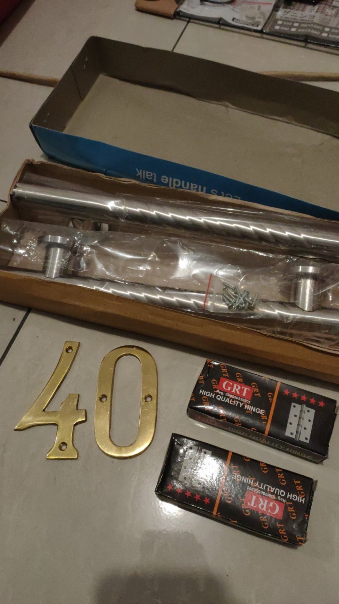 Handle Pintu Rumah 33 Cm Tarikan Pintu Bulat Gagang Pintu Suling Kunci Pintu Cowak Dof Stainles Ulir