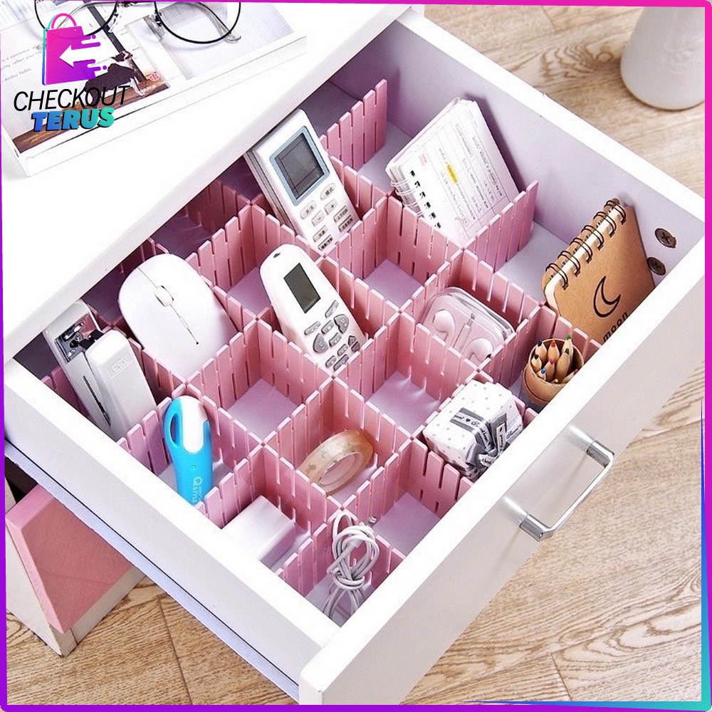 CT C652 Sekat Laci Organizer Isi 4 pcs Pembatas Laci Sekat Pembatas Rak Partisi Sekat Laci Organizer Serbaguna