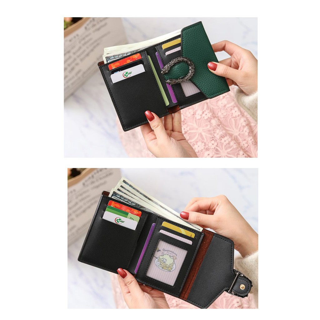 Dompet Lipat Kulit Wanita Import Women Wallet Mini Leather Solid Color