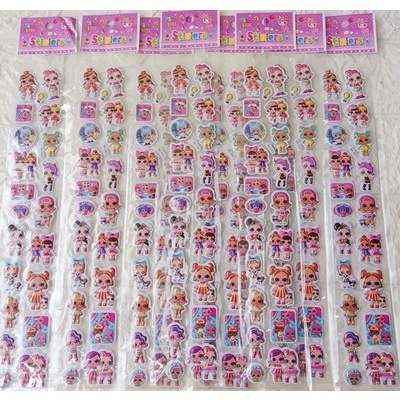 

ADORA AMO Stiker Sticker Anak Motif Karakter 3D timbul Panjang LOL - isi 10 pcs