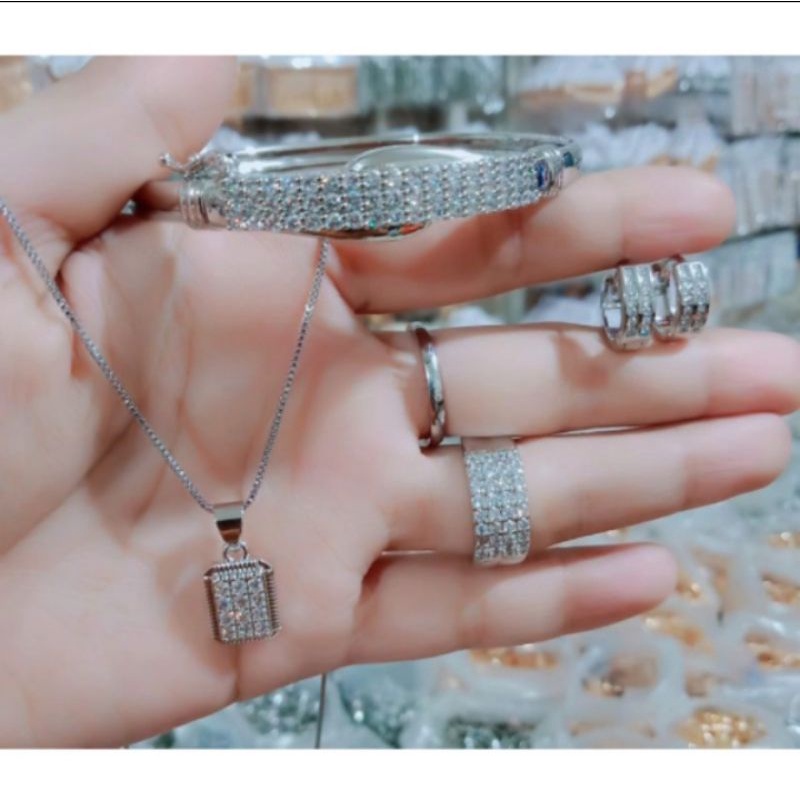 SET PERHIASAN WANITA DEWASA LAPIS PERAK ANTI KARAT