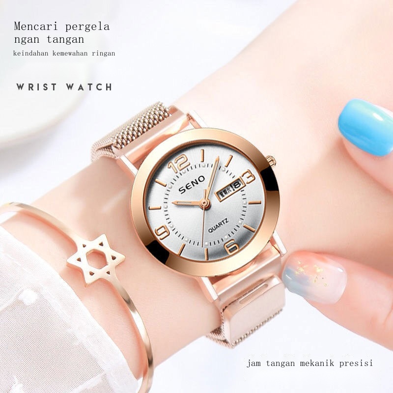 Jam Tangan Shopie Martin Wanita▦❃◆Jam Tangan Mekanik Otomatis Wanita Jam Tangan Kalender Ganda Berca