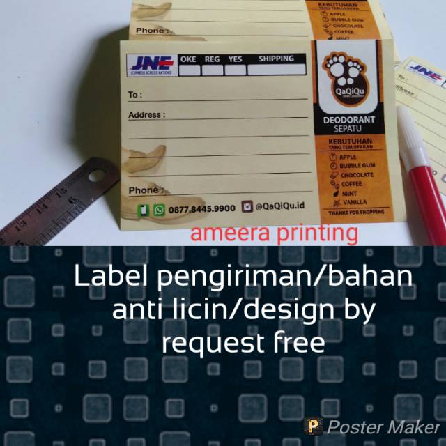 

STIKER PENGIRIMAN/110PCS / BAHAN ANTI LICIN/11,9*7,9cm