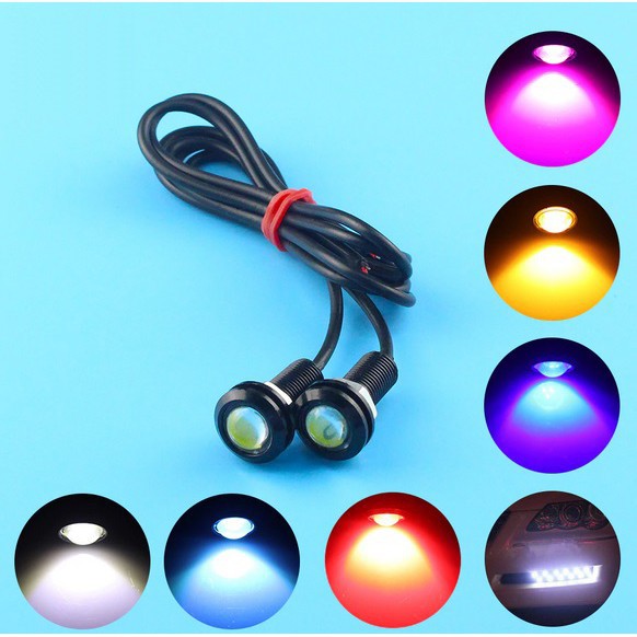 Lampu LED Mata Elang DRL COB Eagle Eye 23mm 12V 3W Sein Rem Senja Mobil Motor Lampu Kota Variasi