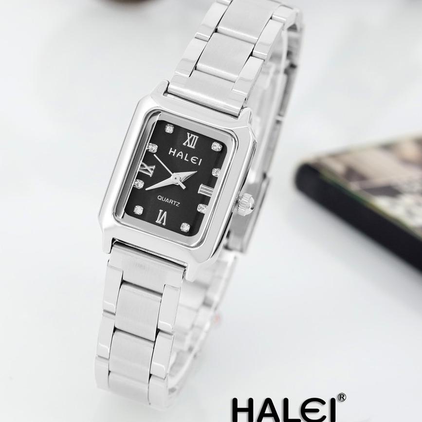 HARGA GROSIR >> Batam Karya Halei - Jam Tangan Wanita HALEI 411 Rantai Silver Tahan Air dan Anti Kar