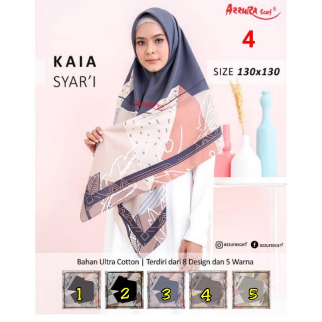 Segiempat Katun KAIA Syari 130x130 cm desain 4 by azzura Scarf