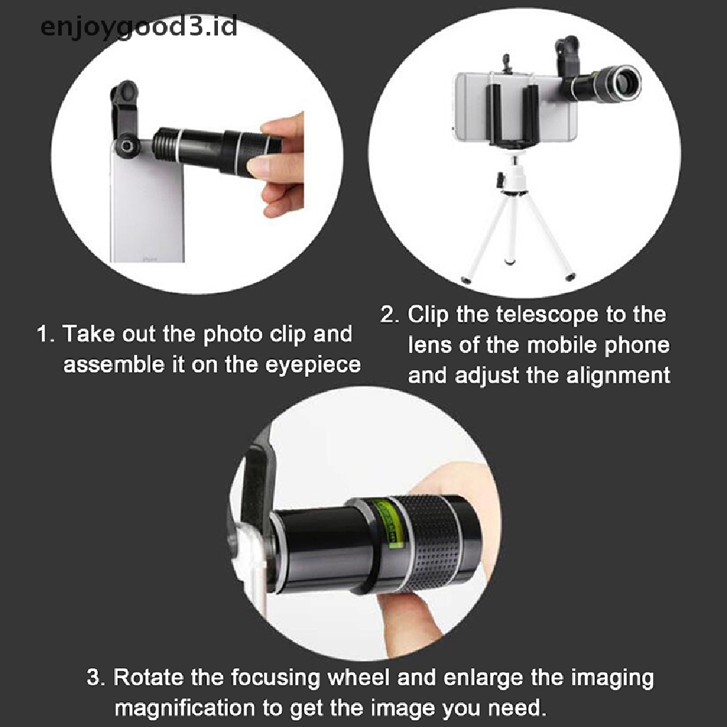 (Rready Stock) Lensa Teleskop Telephoto Optikal 20x Zoom HD Dengan Klip Untuk Smartphone (ID)