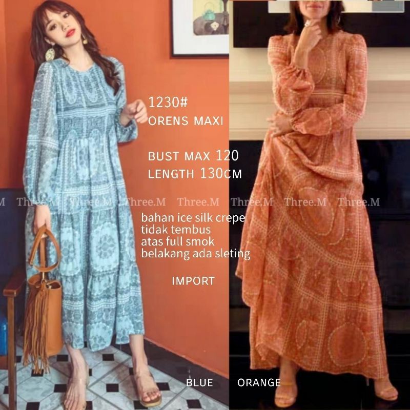 Ren Maxi # 1230 Bahan Ice Silk Crepe Import ( BLS)