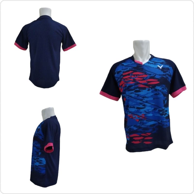 Jersey Kaos Atasan Baju Badminton / Baju Bulutangkis V140 / Kaos Olahraga Pria / Atasan Badminton dryfit